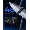 LISEN 240W Cable USB C Charge Rapide, 3m+3m PD 5A Cable USB C vers USB C Câble Chargeur USBC Nylon Tressé pour iPhone 17 16 Sams