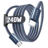 LISEN 240W Cable USB C Charge Rapide, 1m PD 5A Cable USB C vers USB C Câble Chargeur USBC Nylon Tressé pour iPhone 17 16 Samsung