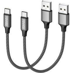 Raviad cable usb c charge rapide 3.1a, [0.3m, lot de 2] câble usb vers usb c court nylon cable chargeur type c pour iphone 17 16