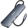 BENFEI Hub USB C Adaptateur Compatible avec iPhone 15/16 Plus Pro Max, MacBook iPad Pro Air, multiport USB-C 5 en 1, Gris, avec 