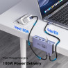 BENFEI Hub USB C Adaptateur Compatible avec iPhone 15/16 Plus Pro Max, MacBook iPad Pro Air, multiport USB-C 8 en 1, Gris, avec 