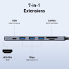BENFEI Hub USB C 7 en 1, Adaptateur multiport USB-C, avec HDMI (certifié 4K @ 60Hz), Alimentation 100 W, 3 Ports USB 3.0 5 Gbps/