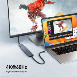 BENFEI Hub USB C 7 en 1, Adaptateur multiport USB-C, avec HDMI (certifié 4K @ 60Hz), Alimentation 100 W, 3 Ports USB 3.0 5 Gbps/