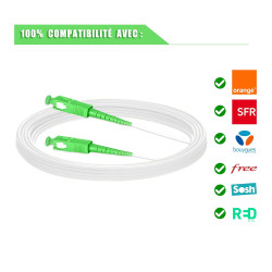 Cable fibre optique sc/apc-sc/apc pour orange sfr bouygues freebox sosh rouge by sfr, rallonge fibre optique avec un coupleur gr