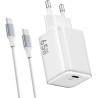 Chargeur USB C 65W, Charge Rapide PD3.0 PPS, GaN II avec Câble Tressé 2M, Compatible pour MaxBook Pro/Air, pour Samsung Galaxy S