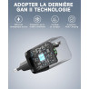 Chargeur USB C 65W, Charge Rapide PD3.0 PPS, GaN II avec Câble Tressé 2M, Compatible pour MacBok Pro/Air, pour Samsung Galaxy S2