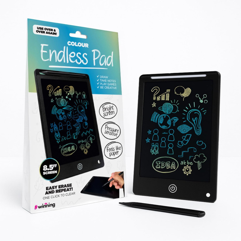 Winning Bloc de Dessin Électronique Réutilisable LCD 8.5" - Tablette d Écriture sans Encre ni Papier - Ardoise Magique Enfants, 