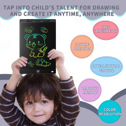 [Lot de 2] Genialba Tablette D'écriture LCD Colorée 10 Pouces, Planche À Dessin Effaçable Portable, Tablette Graphique Éducative