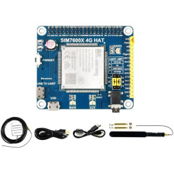 Waveshare SIM7600G-H 4G Hat, Supports LTE Cat-4 4G/3G/2G, GNSS Positioning, Global Band, Compatible with Raspberry Pi 4B/3B+/3A+