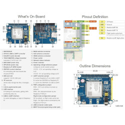 Waveshare SIM7600G-H 4G Hat, Supports LTE Cat-4 4G/3G/2G, GNSS Positioning, Global Band, Compatible with Raspberry Pi 4B/3B+/3A+