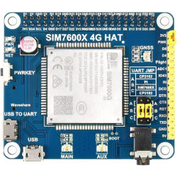 Waveshare SIM7600G-H 4G Hat, Supports LTE Cat-4 4G/3G/2G, GNSS Positioning, Global Band, Compatible with Raspberry Pi 4B/3B+/3A+