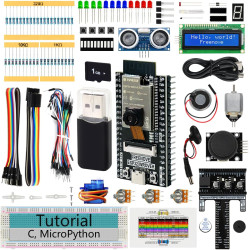 Freenove ESP32 Kit Dev CAM Board Super Starter Kit, Microcontrôleur à Double Noyau 32 Bits 240 MHz, Caméra Embarquée WiFi + BT, 