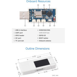 Waveshare esp32-geek development board, based on esp32-s3r2 controller chip, with 1.14inch 65k color lcd, supports wifi & blueto