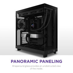 NZXT H6 Flow | CC-H61FB-01 | Boîtier Moyen-Tour Compact Double Chambre Airflow | Panneaux panoramiques en Verre | Panneaux Airfl
