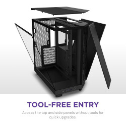 NZXT H6 Flow | CC-H61FB-01 | Boîtier Moyen-Tour Compact Double Chambre Airflow | Panneaux panoramiques en Verre | Panneaux Airfl