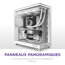 NZXT H6 Flow | CC-H61FW-01 | Boîtier Moyen-Tour Compact Double Chambre Airflow | Panneaux panoramiques en Verre | Panneaux Airfl