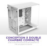 NZXT H6 Flow | CC-H61FW-01 | Boîtier Moyen-Tour Compact Double Chambre Airflow | Panneaux panoramiques en Verre | Panneaux Airfl