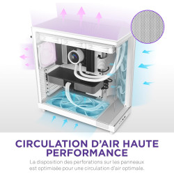 NZXT H6 Flow | CC-H61FW-01 | Boîtier Moyen-Tour Compact Double Chambre Airflow | Panneaux panoramiques en Verre | Panneaux Airfl