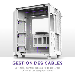 NZXT H6 Flow | CC-H61FW-01 | Boîtier Moyen-Tour Compact Double Chambre Airflow | Panneaux panoramiques en Verre | Panneaux Airfl