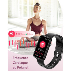 Montre Femme Connectée Frequence Cardiaque Saturation Oxygène Montre Sport Contrôle de la Musique Meteo Trackers d'Activité Cont