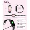 Montre Femme Connectée Frequence Cardiaque Saturation Oxygène Montre Sport Contrôle de la Musique Meteo Trackers d'Activité Cont