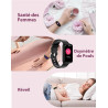 Montre Femme Connectée Frequence Cardiaque Saturation Oxygène Montre Sport Contrôle de la Musique Meteo Trackers d'Activité Cont