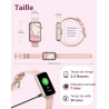 Bracelet Connecté Femme Montre Connectée avec Podometre Cardiofrequencemetre SpO2 Suivi de Cycle Suivi Sommeil Fond d écran Pers