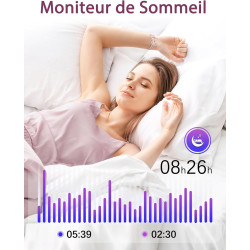 Bracelet Connecté Femme Montre Connectée avec Podometre Cardiofrequencemetre SpO2 Suivi de Cycle Suivi Sommeil Fond d écran Pers