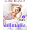 Bracelet Connecté Femme Montre Connectée avec Podometre Cardiofrequencemetre SpO2 Suivi de Cycle Suivi Sommeil Fond d écran Pers