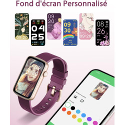 Montre Connectée Femme Montre Sport Bracelet Connecté Podometre Cardiofrequencemetre Oxymetre Trackers d'Activité Smartwatch Eta