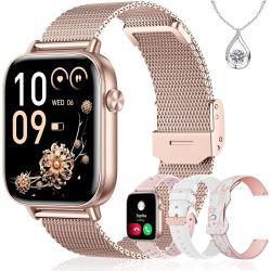 Iaret Montre Connectée Femme, 4 Bracelets, 1.83" Smartwatch, Fonction Féminine, Appels HD, 110+ Modes Sport, Podometre, Moniteur