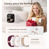 Iaret Montre Connectée Femme, 4 Bracelets, 1.83" Smartwatch, Fonction Féminine, Appels HD, 110+ Modes Sport, Podometre, Moniteur