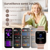 Iaret Montre Connectée Femme, 4 Bracelets, 1.83" Smartwatch, Fonction Féminine, Appels HD, 110+ Modes Sport, Podometre, Moniteur