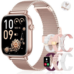 Iaret Montre Connectée Femme, 7 Bracelets, 1.83" Smartwatch, Fonction Féminine, Appels HD, 110+ Modes Sport, Podometre, Moniteur