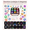 Iaret Montre Connectée Femme, 7 Bracelets, 1.83" Smartwatch, Fonction Féminine, Appels HD, 110+ Modes Sport, Podometre, Moniteur