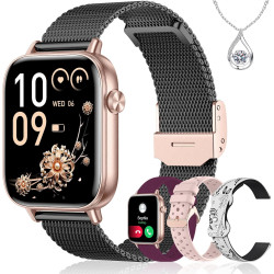 Iaret Montre Connectée Femme, 4 Bracelets, 1.83" Smartwatch, Fonction Féminine, Appels HD, 110+ Modes Sport, Podometre, Moniteur