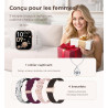 Iaret Montre Connectée Femme, 4 Bracelets, 1.83" Smartwatch, Fonction Féminine, Appels HD, 110+ Modes Sport, Podometre, Moniteur