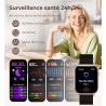 Iaret Montre Connectée Femme, 4 Bracelets, 1.83" Smartwatch, Fonction Féminine, Appels HD, 110+ Modes Sport, Podometre, Moniteur