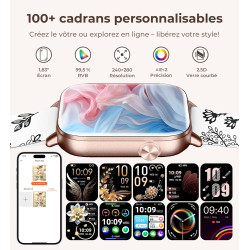 Iaret Montre Connectée Femme, 4 Bracelets, 1.83" Smartwatch, Fonction Féminine, Appels HD, 110+ Modes Sport, Podometre, Moniteur