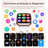 Iaret Montre Connectée Femme, 4 Bracelets, 1.83" Smartwatch, Fonction Féminine, Appels HD, 110+ Modes Sport, Podometre, Moniteur