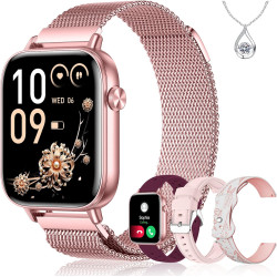 Iaret Montre Connectée Femme, 4 Bracelets, 1.83" Smartwatch, Fonction Féminine, Appels HD, 110+ Modes Sport, Podometre, Moniteur