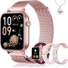 Iaret Montre Connectée Femme, 4 Bracelets, 1.83" Smartwatch, Fonction Féminine, Appels HD, 110+ Modes Sport, Podometre, Moniteur