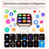 Iaret Montre Connectée Femme, 4 Bracelets, 1.83" Smartwatch, Fonction Féminine, Appels HD, 110+ Modes Sport, Podometre, Moniteur
