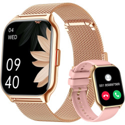 Montre connectée femme homme avec appel bleutooth, 2,0" hd smartwatch, 100+ sportifs, moniteur de sommeil cardiofréquencemètre t