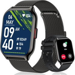 Montre connectée homme femme avec appel bleutooth, 2,0" hd smartwatch, 100+ sportifs, moniteur de sommeil cardiofréquencemètre t
