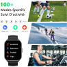 Montre connectée homme femme avec appel bleutooth, 2,0" hd smartwatch, 100+ sportifs, moniteur de sommeil cardiofréquencemètre t