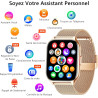 Montre connectée hommes femmes,utilisé avec l'application fitcloudpro, appel bleutooth, 2,0" hd avec tensiomètre, 100+ sportifs,