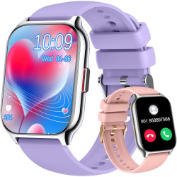 Montre connectée femme homme avec appel bleutooth, 2,0" hd smartwatch, 100+ sportifs, moniteur de sommeil cardiofréquencemètre t