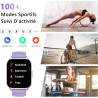 Montre connectée femme homme avec appel bleutooth, 2,0" hd smartwatch, 100+ sportifs, moniteur de sommeil cardiofréquencemètre t