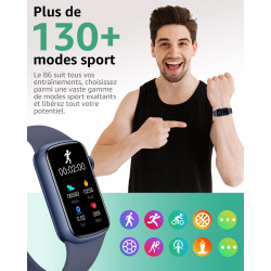 Montre Connectée Femme Homme, 1,47'' Smartwatch avec 137+ Modes Sportifs, Fitness Tracker avec Cardiofréquencemètre, Sommeil, Po